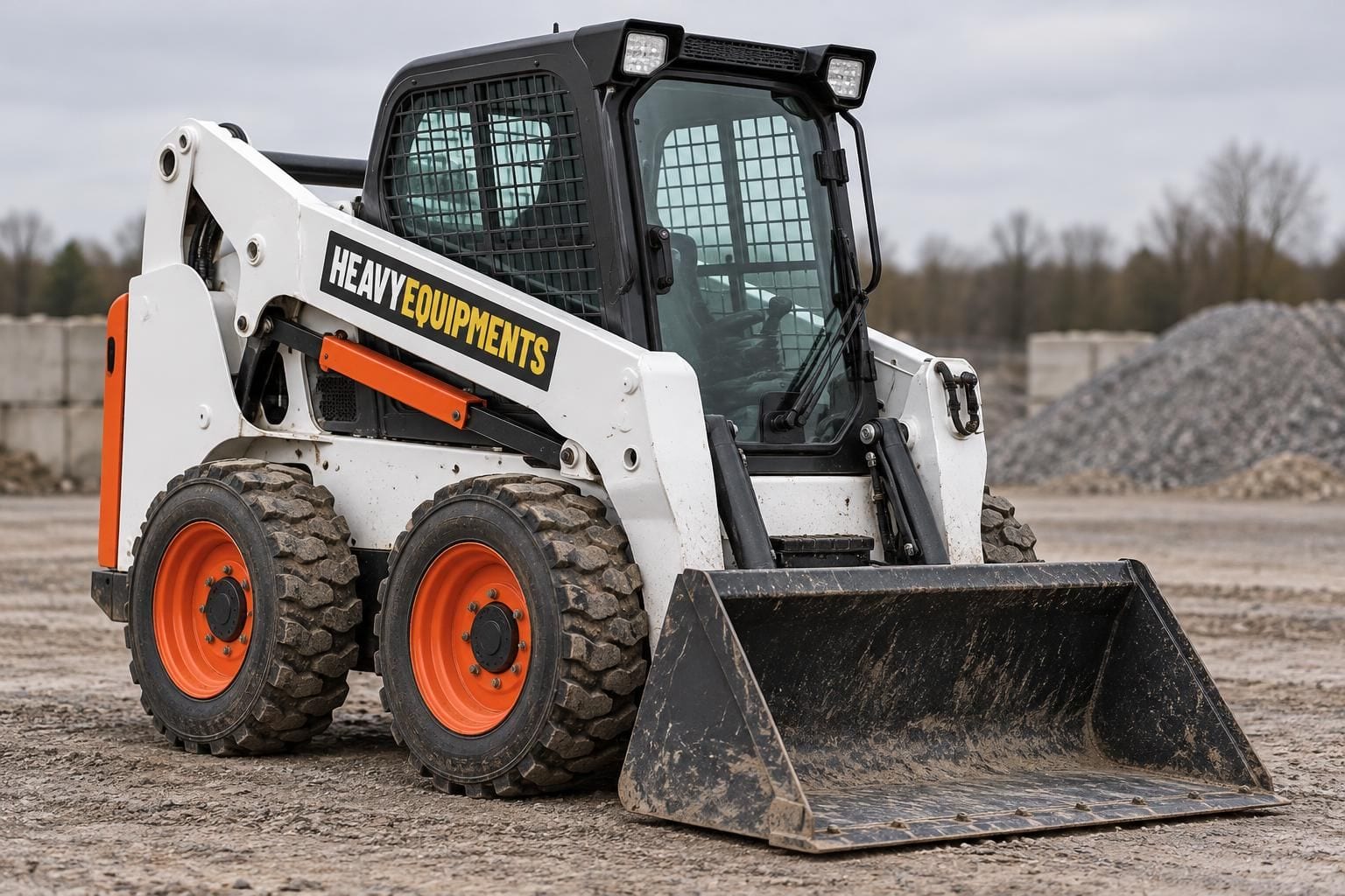 Bobcat S70 moving fill on a tight residential site between a fence and a house